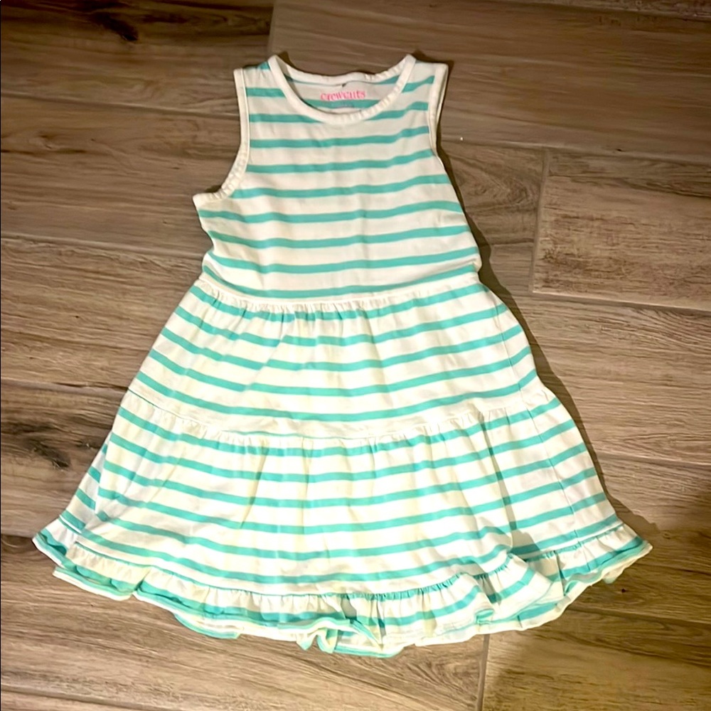 Crewcuts Green and Blue Ruffled Tiered Sundress